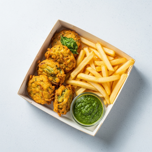 Vegetable Pakora & Chips 
