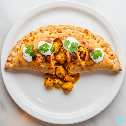 Chicken Pakora Calzone 